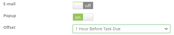 Task notification options